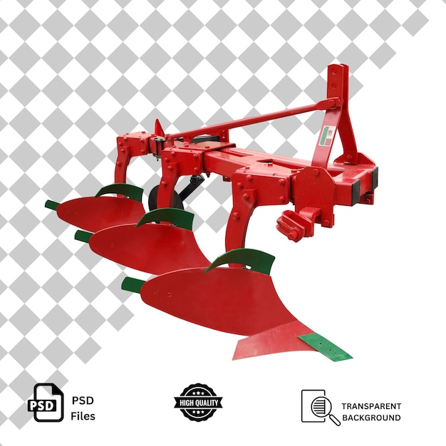 Agriculture Disc Harrow Tractor Cutout isolated on transparent background