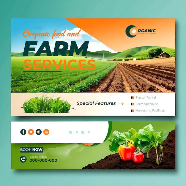 PSD agriculture garden agro farm and farming services social media post banner template ai generated