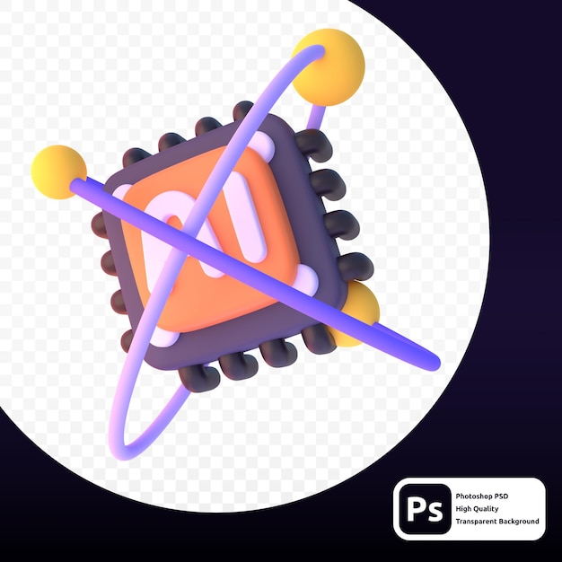 PSD ai in 3d render for graphic asset web presentation or other