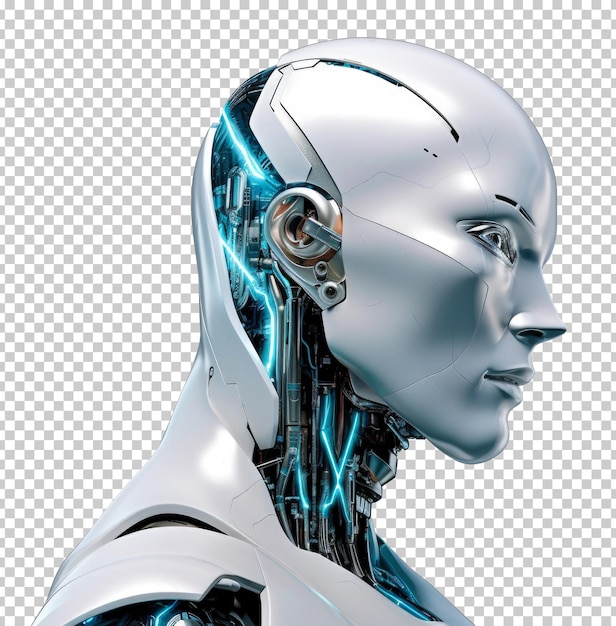 AI Android Side View Isolated on Transparent Background