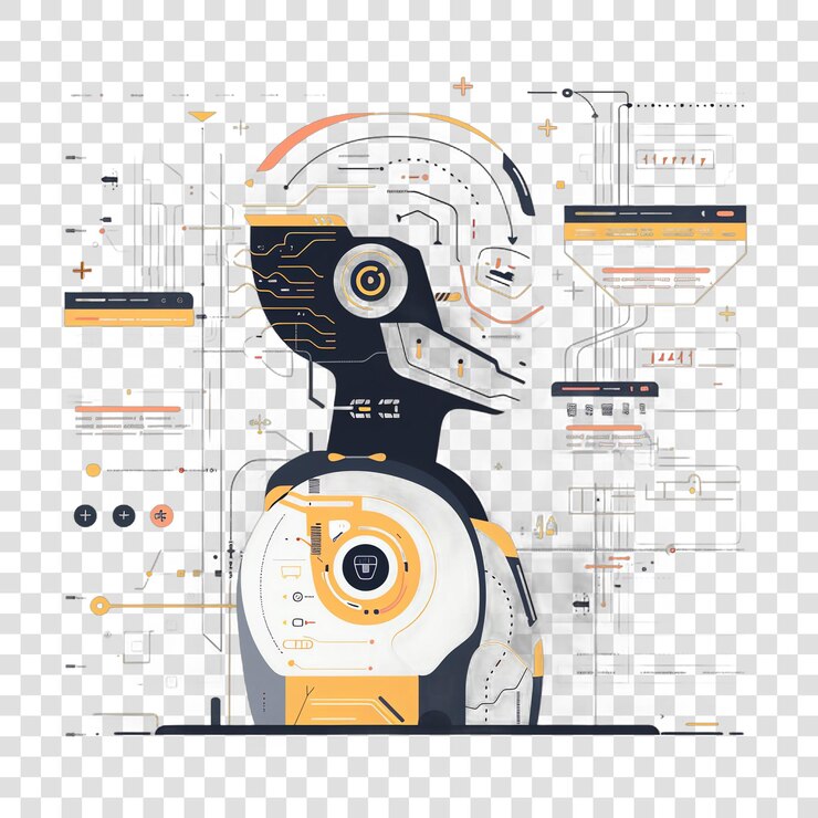 PSD ai assistant realistic photo isolated on transparent background