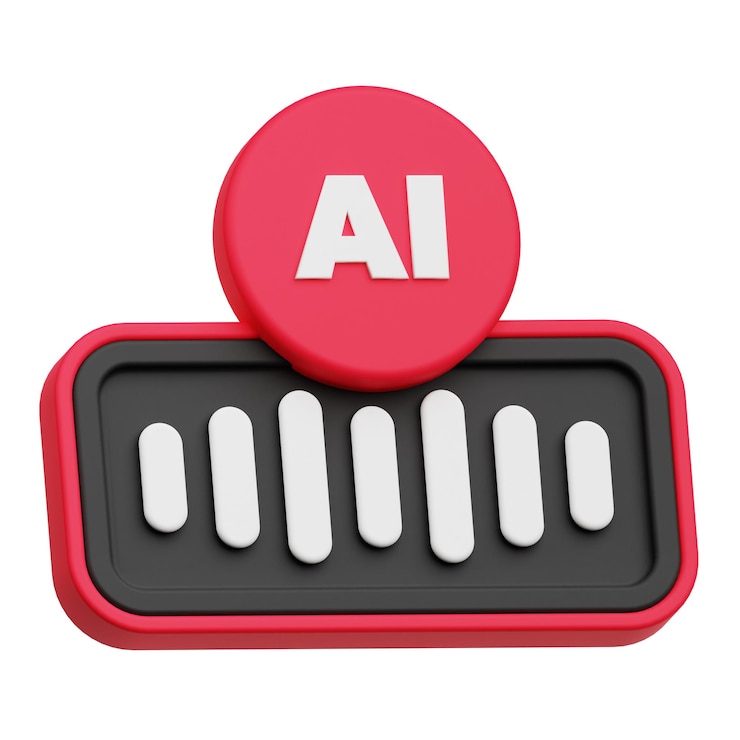 PSD ai audio 3d icon isolated on the white background