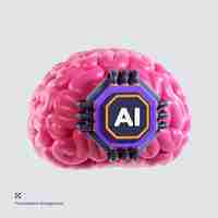 PSD ai brain 3d icon