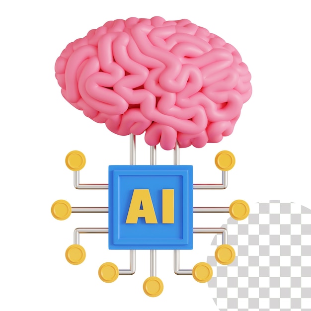 인공 지능 뇌 3d 아이콘