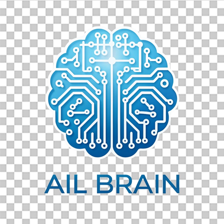 PSD ai brain artificial intelligence icon isolated on transparent background