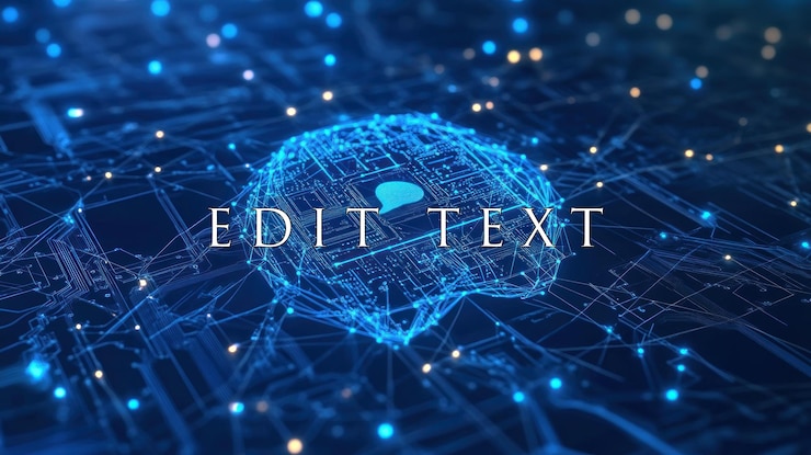 PSD ai brain circuit with speech bubble digital communication concept
