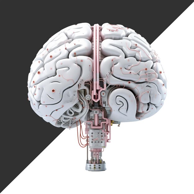 PSD ai brain on transparent background