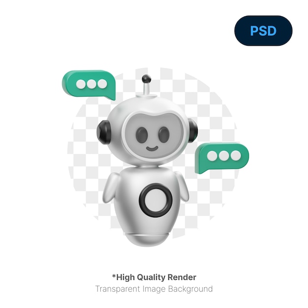 AI Chat 3D Ikon Premium Psd