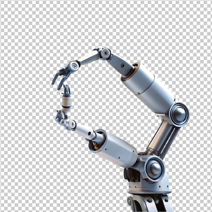 PSD ai cloud concept with robot arm on white background