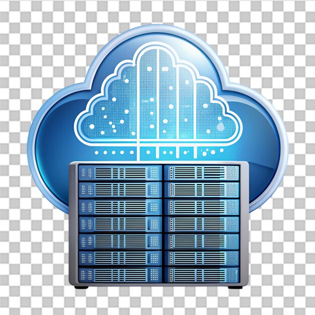 Ai cloud data server artificial intelligence icon isolated on transparent background