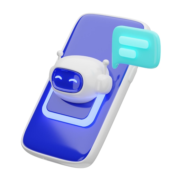 PSD ai customer service 3d icon for artificial intelligence