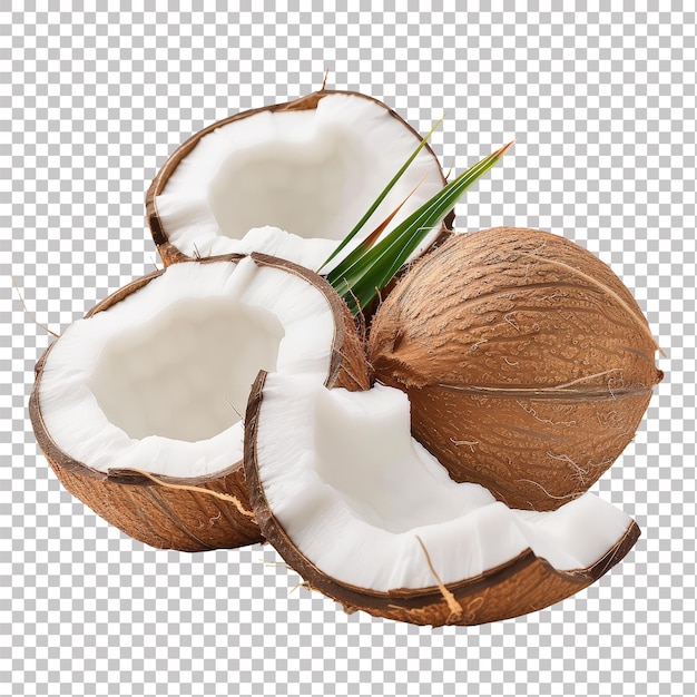PSD ai generated image dried coconut fruit with transparent background