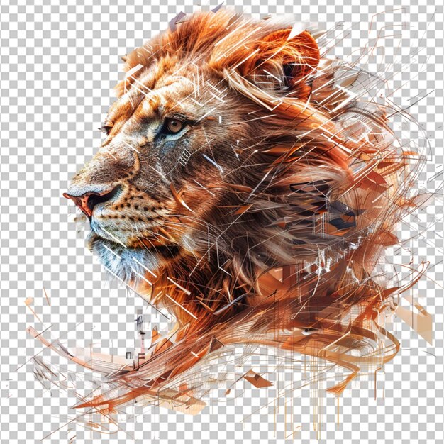 PSD ai generative lion isolated on white generative ai on white background