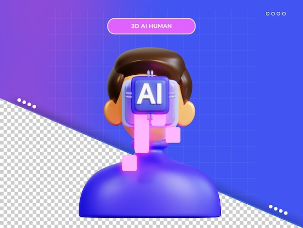 PSD ai human 3d icon