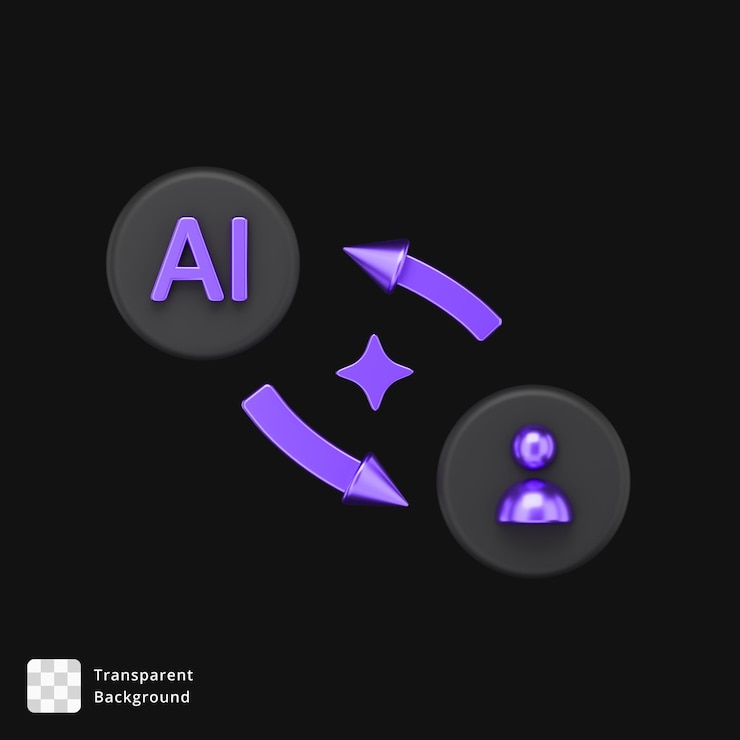 PSD ai and human interaction concept
