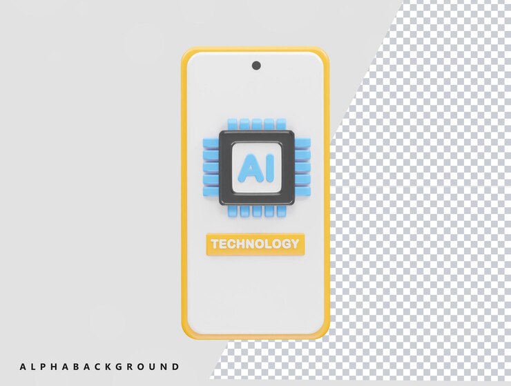 PSD ai icon 3d rendering illustration element