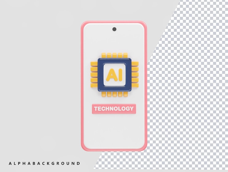 PSD ai icon 3d rendering illustration element