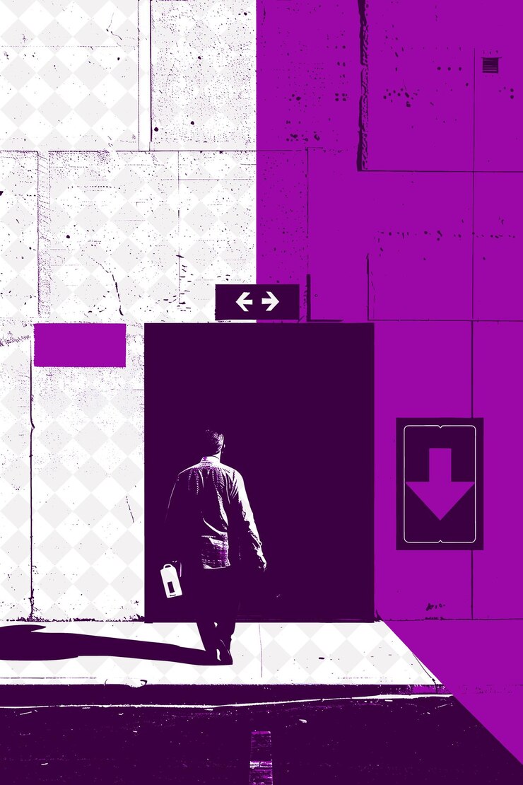 PSD ai powered security system holding a keycard in front of the flat illustration background design