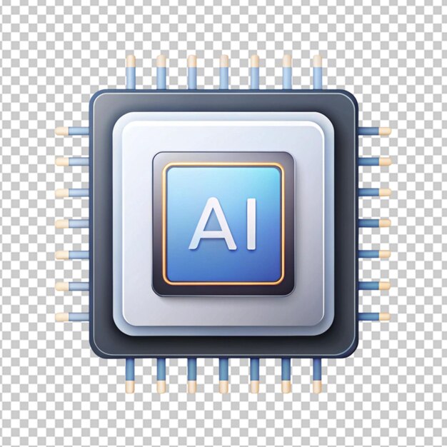 ai processor vector icon for websites computing on transparent background