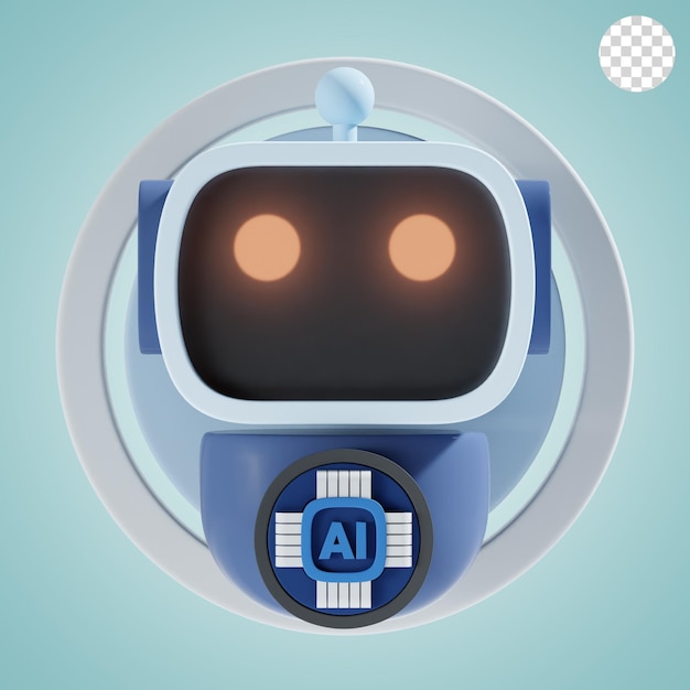 ロボット 3D アイコンとイラスト