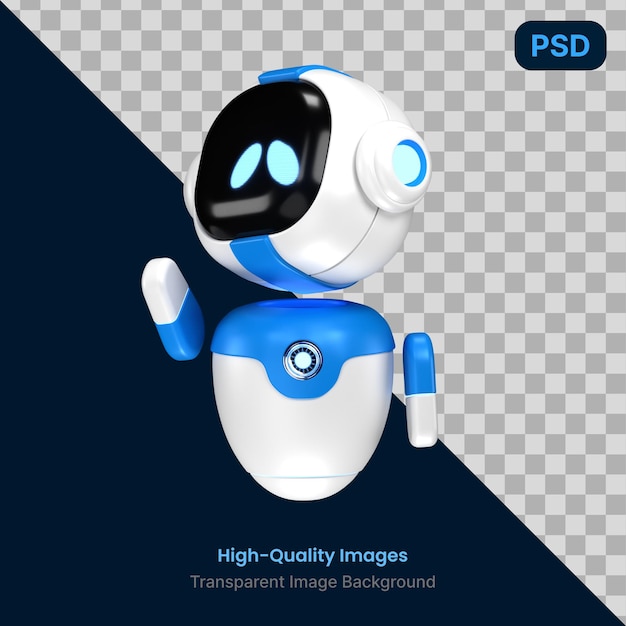 AI Robot 3D İllüstrasyonlar şeffaf PNG