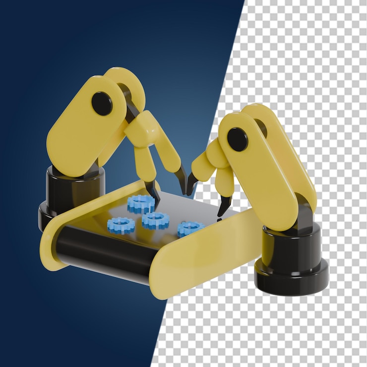 PSD ai and robotic 3d icons render clipart