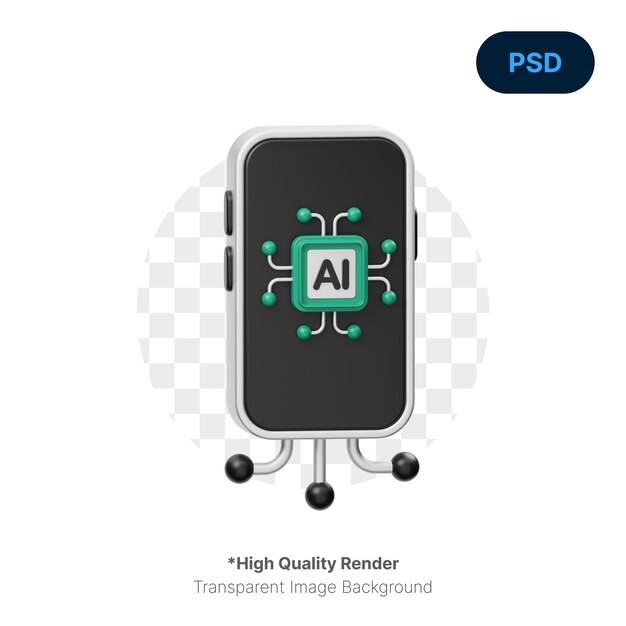 PSD ai смартфон 3d icon premium psd