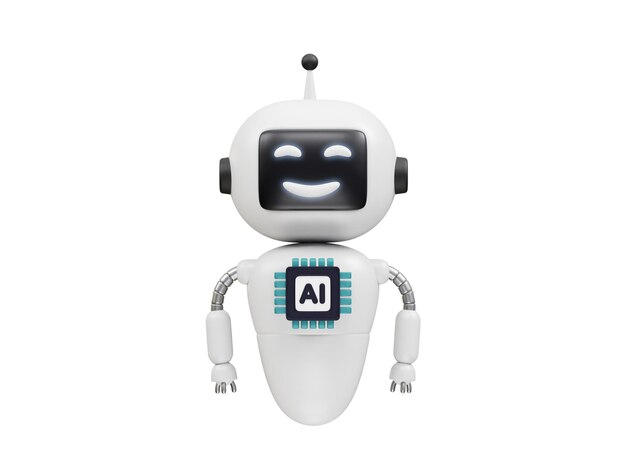 ai technology robot 3d icon illustration render robotics icon illustration render
