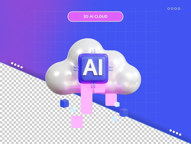 Ai wolk 3d pictogram