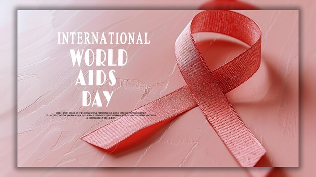 PSD aids day awareness horizontal background or banner design template