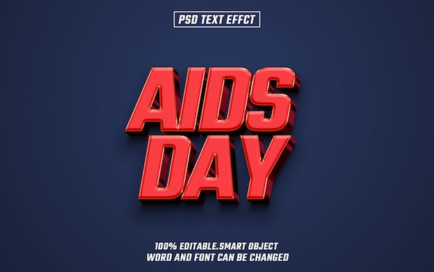 aids day editable text font effect 3d text for title