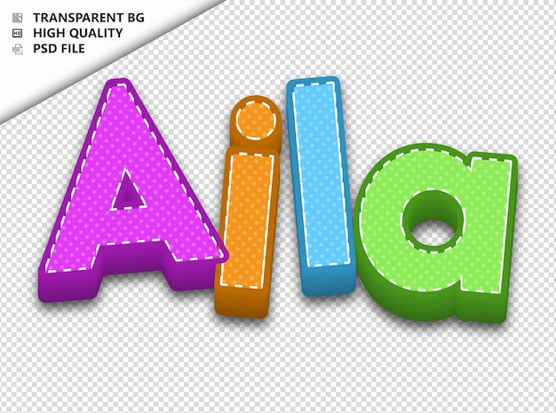 PSD aila typography text colorful craft spring psd transparent