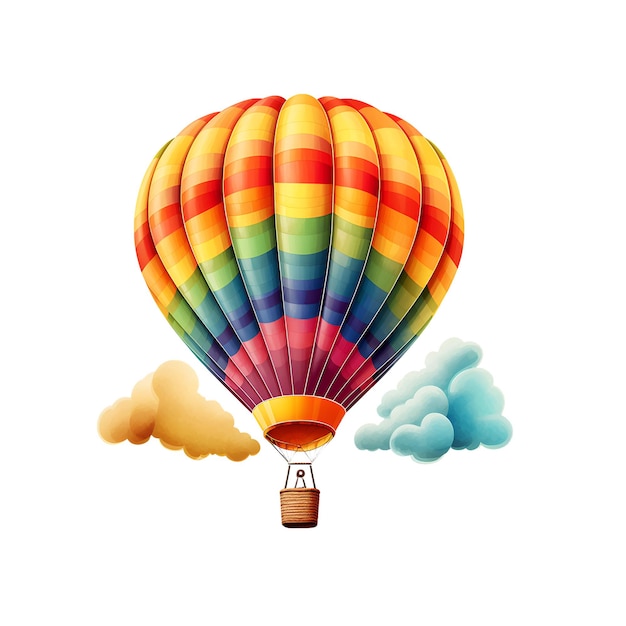 Air balloon icon vector hand drawn painting