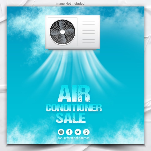 air condition sale poster design template