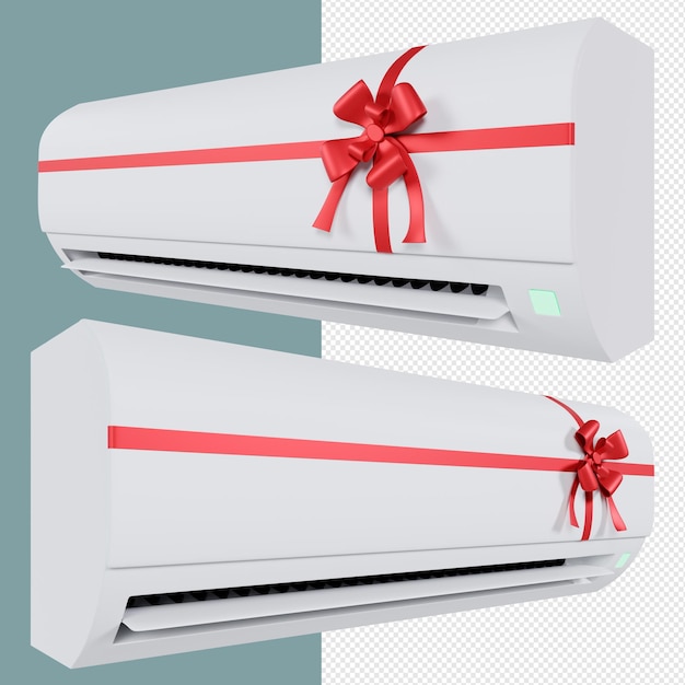 air conditioner in gift ribbon no background