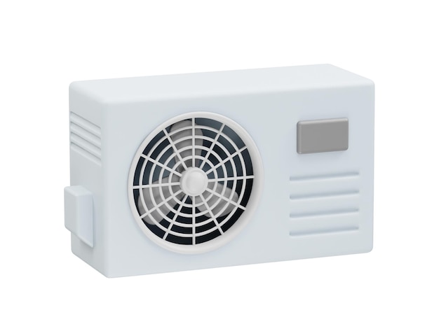 air conditioner machine icon 3d air conditioner unit cooling system 3d rendering illustration