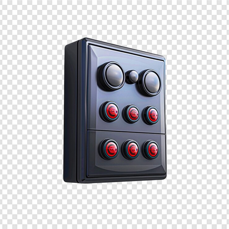 PSD air conditioner remote isolated on transparent background