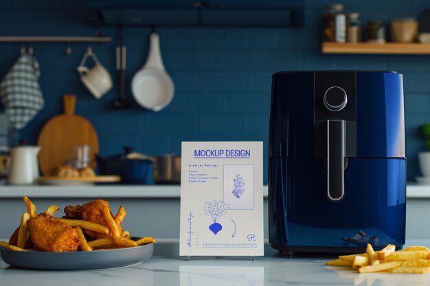 PSD air fryer  in kitchen mockup