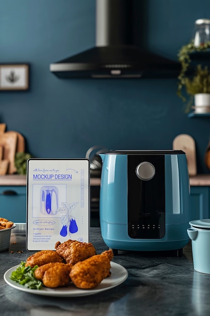 PSD air fryer  in kitchen mockup