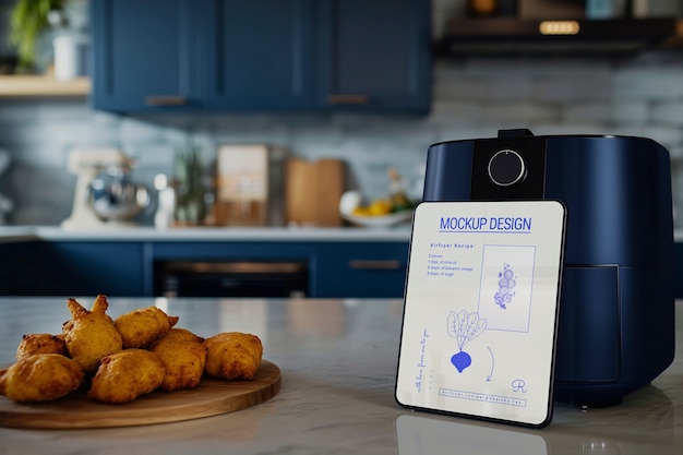 PSD air fryer  in kitchen mockup