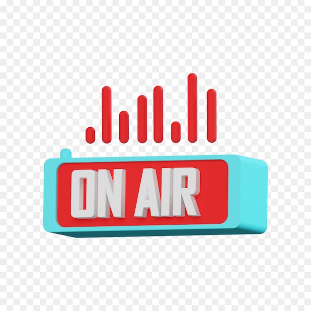 On air logo on the air logo 3d render