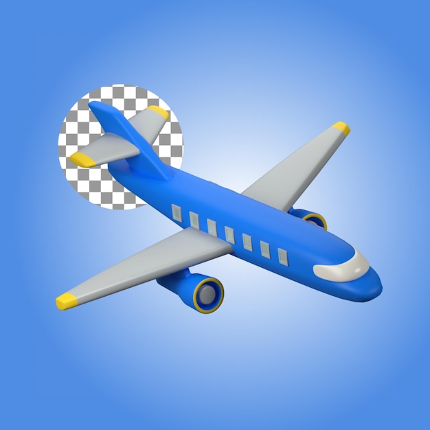 PSD 旅行と休暇のテーマの 3 d イラストレーションの飛行機