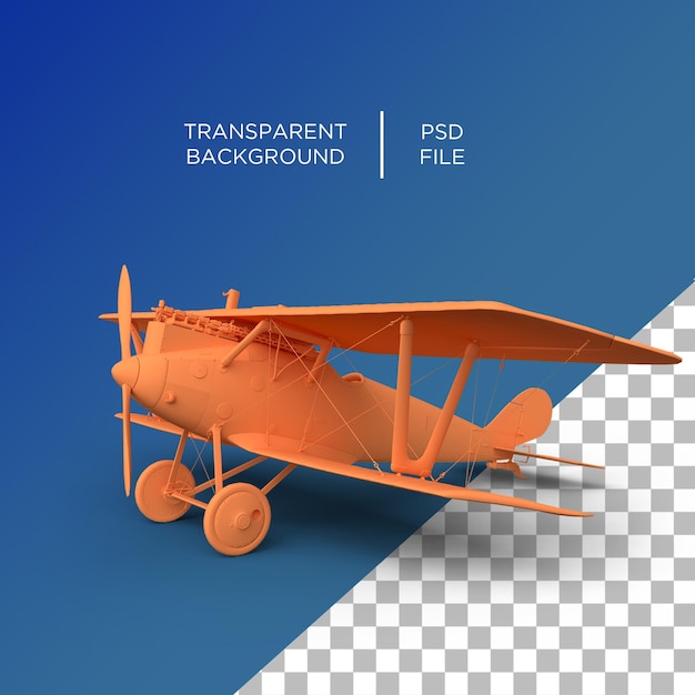 PSD air plane old 3d render