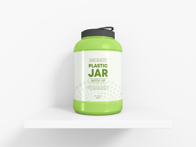 Air tight plastic jar packaging mockup