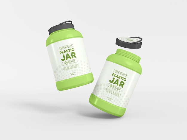 air tight plastic jar packaging mockup