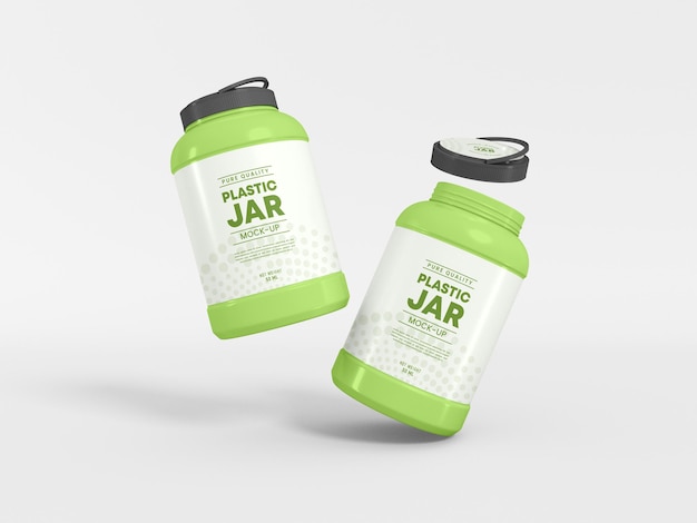 Air tight plastic jar packaging mockup