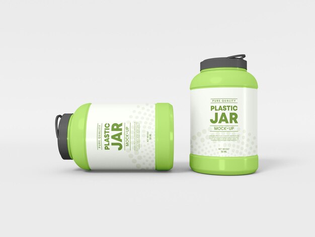 Air tight plastic jar packaging mockup