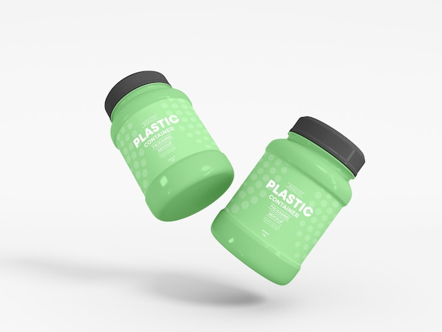 Air Tight Plastic Jar Packaging Mockup