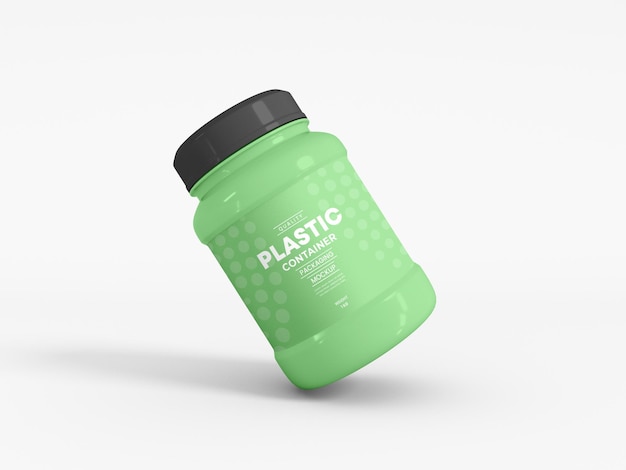 PSD air tight plastic jar packaging mockup