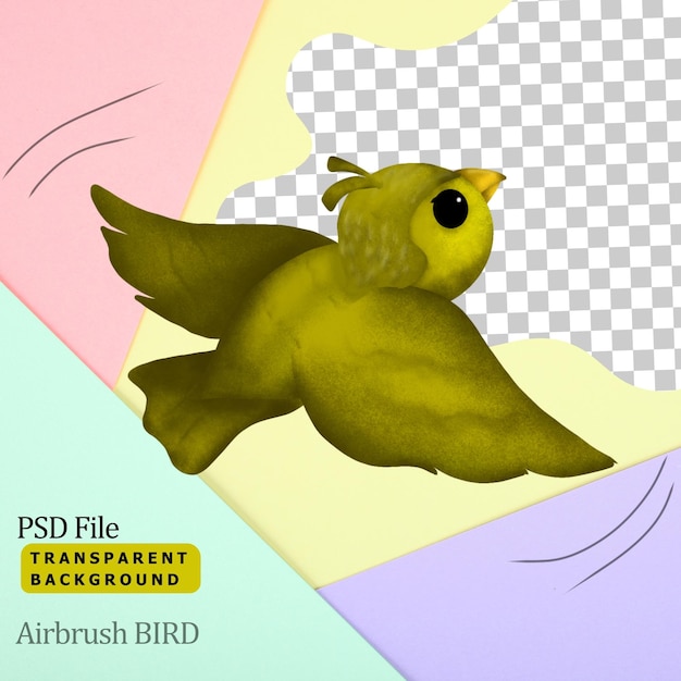 PSD airbrush flying bird art